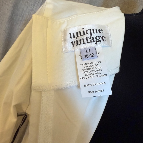 NWT Unique Vintage Ivory Delores Swing Dress Sleeves Retro Rockabilly Wedding L - Picture 11 of 13